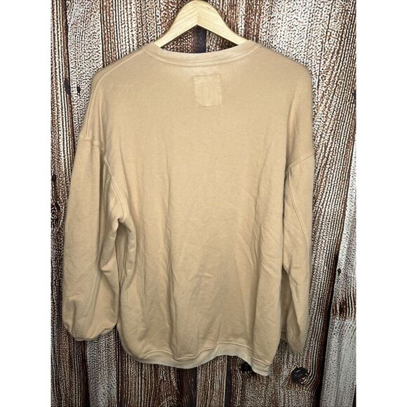 Aerie Sweatshirt Women’s Size XS Beige Brown Oversized Pullover Cozy - Picture 3 of 3